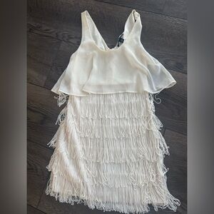 American Eagle Outfitters White Fringe Dress